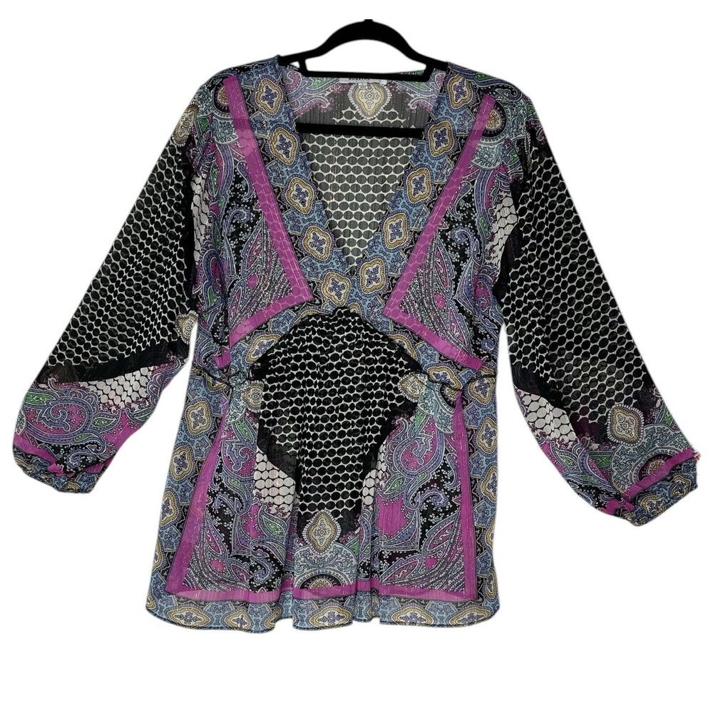 Rose‎ + Olive Blouse Women Large Boho Pullover Peasant Tunic top Bohemian